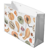 Colorful Waterverf Pumpkin Patroon | Autumn Vibes Groot Cadeauzakje (Voorkant Gekanteld)