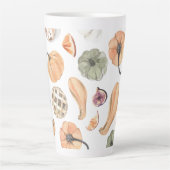 Colorful Waterverf Pumpkin Patroon | Autumn Vibes Latte Mok (Voorkant)