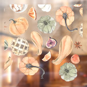 Colorful Waterverf Pumpkin Patroon | Autumn Vibes Raamsticker (Vel 2)