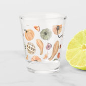 Colorful Waterverf Pumpkin Patroon | Autumn Vibes Shot Glas (Voorkant)
