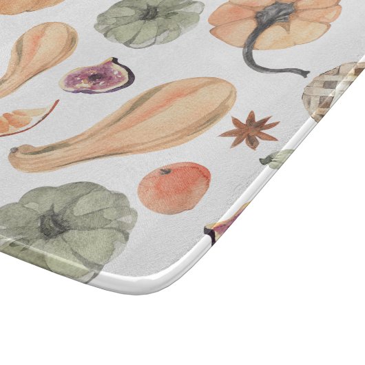 Colorful Waterverf Pumpkin Patroon | Autumn Vibes Snijplank (Hoek)