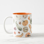 Colorful Waterverf Pumpkin Patroon | Autumn Vibes Tweekleurige Koffiemok (Links)