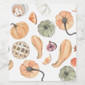 Colorful Waterverf Pumpkin Patroon | Autumn Vibes Wijn Etiket (Enkel label)