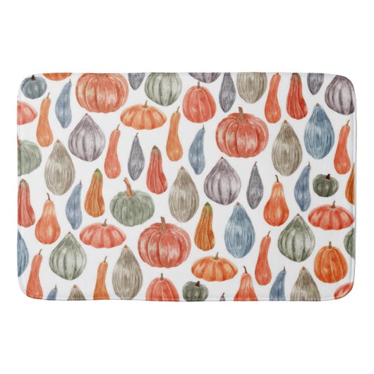 Colorful Waterverf Pumpkins Collectie  Badmat (Voorkant)