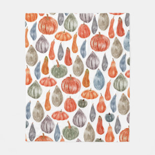 Colorful Waterverf Pumpkins Collectie  Fleece Deken