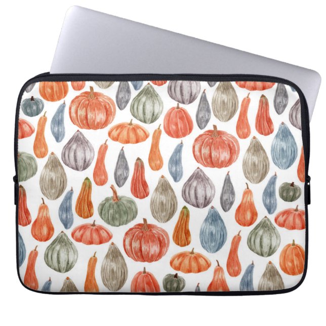 Colorful Waterverf Pumpkins Collectie Laptop Sleeve (Voorkant)