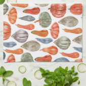 Colorful Waterverf Pumpkins Collectie Theedoek (Gevouwen)