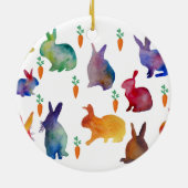 Colorful Waterverf Rabbits Easter Keramisch Ornament (Achterkant)