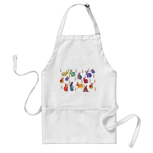Colorful Waterverf Rabbits Easter Standaard Schort (Voorkant)