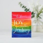 Colorful Waterverf Rainbow Joy Inspirerende Citaat Briefkaart (Staand voorkant)