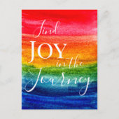 Colorful Waterverf Rainbow Joy Inspirerende Citaat Briefkaart (Voorkant)