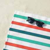 Colorful Waterverf Sailboat Monogramed Strandlaken (In situ)