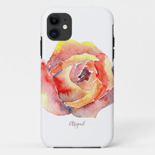 Colorful Waterverf Single Flower Custom Name Case-Mate iPhone Case