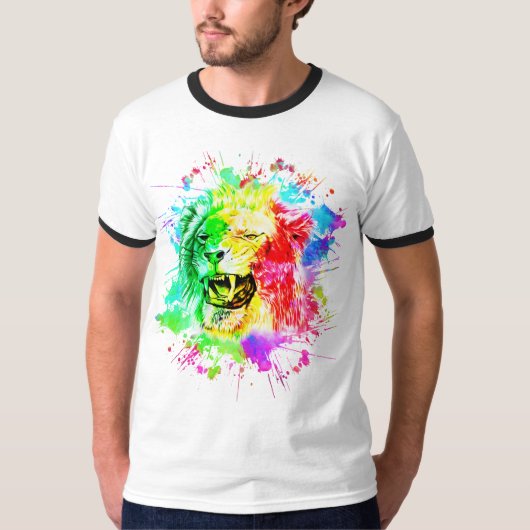 Colorful Waterverf Splash - Leon van Judah T-shirt (Voorkant)