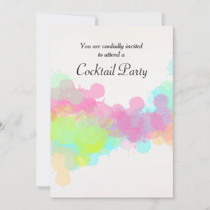 Colorful Waterverf Splatter Cocktail Party Kaart