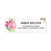 Colorful Waterverf Spring Blooms Adres label (Voorkant)