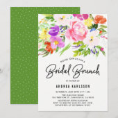 Colorful Waterverf Spring Blooms Bridal Brunch Kaart (Voorkant / Achterkant)