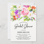 Colorful Waterverf Spring Blooms Vrijgezellenfeest Kaart (Voorkant)