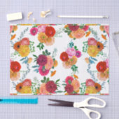 Colorful Waterverf Spring Flowers Illustratie Tissuepapier (Craft)