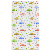 Colorful Waterverf Umbrellas en Falling Hearts Klein Cadeauzakje (Achterkant)