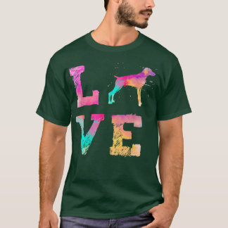 Colorful Waterverf Visla Mam Dog Art T-shirt