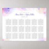 Colorful Waterverf Wedding Seating Chart Poster (Voorkant)