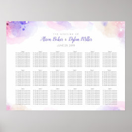 Colorful Waterverf Wedding Seating Chart Poster
