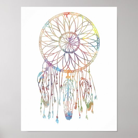Colorful Waterverf Whimsical Dream Catcher Poster (Voorkant)