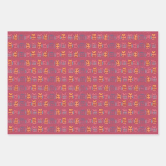 Colorful Waterverf Whimsical Pattern Birthday Inpakpapier Vel (Voorkant 3)