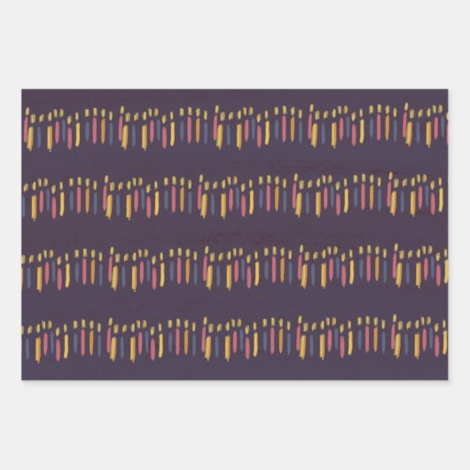 Colorful Waterverf Whimsical Pattern Birthday Inpakpapier Vel (Voorkant)