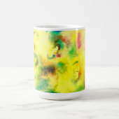 Colorful Waterverf Yellow Green Abstracte Art Koffiemok (Center)