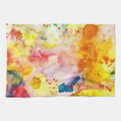 Colorful Waterverf Yellow Splots Abstracte kunst Theedoek (Horizontaal)