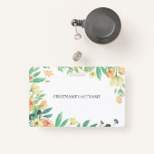 Colorful Waterverven Flowers Lijst Badge (Voorkant met intrekbare)