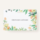 Colorful Waterverven Flowers Lijst Badge (Achterkant)