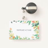 Colorful Waterverven Flowers Lijst Badge (Achterkant met intrekbare)