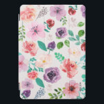 Colorful Waterverven Flowers Patroon iPad Pro Cover<br><div class="desc">Elegant modern waterverf bloemen patroon met optioneel monogram.</div>