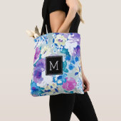 Colorful Waterverven Summer Flowers Patroon Tote Bag (Dichtbij)