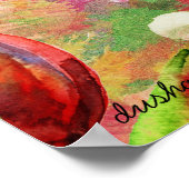 Colorful Waterverven Summer Lily Illustration Poster (Hoek)