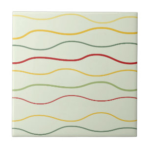 Colorful Wave Lines Pattern Ceramic Tegel Tegeltje