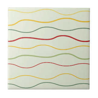 Colorful Wave Lines Pattern Ceramic Tegel Tegeltje