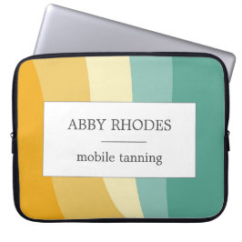 Colorful wave lines personalized laptop sleeve