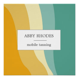 Colorful wave lines personalized perfect poster