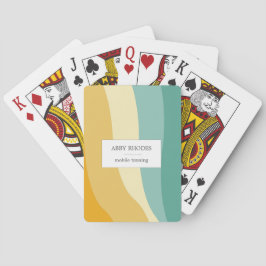 Colorful wave lines personalized pokerkaarten