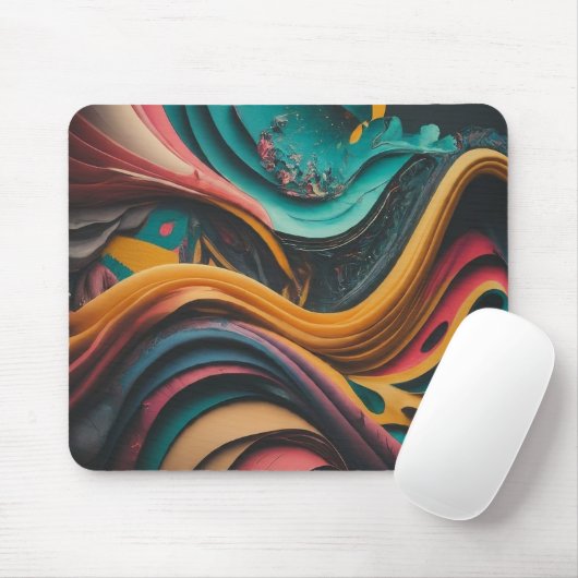 Colorful Wave Patroon Muismat (Met muis)