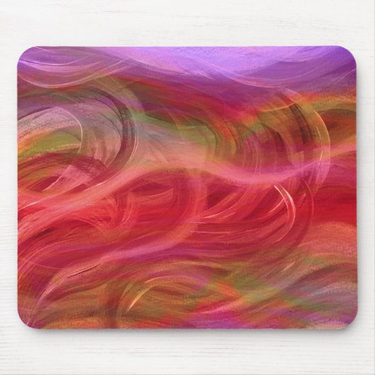Colorful Waves Abstract Art Mousepad Muismat (Voorkant)