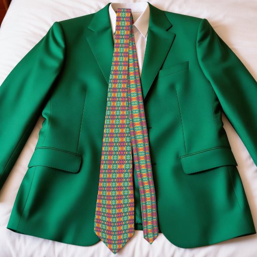 Colorful Waves And Diamonds Stropdas