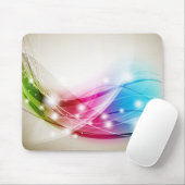 Colorful Waves Beige Background Mousepad Muismat (Met muis)