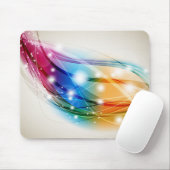 Colorful Waves Beige Background Mousepad Muismat (Met muis)