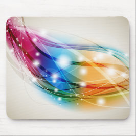 Colorful Waves Beige Background Mousepad Muismat