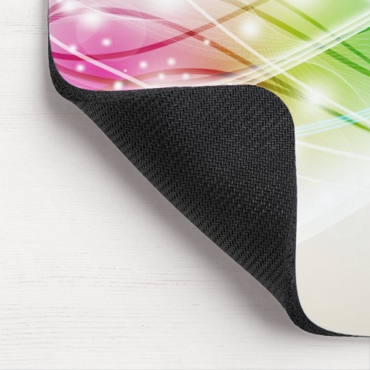 Colorful Waves Beige Background Mousepad Muismat (Hoek)